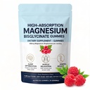 Magnesium Bisglycinate Gummies | 400mg Magnesium Bisglycinate Chelate for Muscle & Nerve Support, Relaxation, Sleep & Everyday Wellness | Vegan Raspberry Flavor with Sea Salt, 60 Gummies