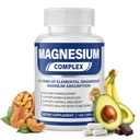 Magnesium Complex Supplement 1000mg with 8 Elemental, Magnesium Glycinate, Citrate, Malate, Taurate, Supports Relaxation, Bone Strength & Muscle Function - 120 Capsules