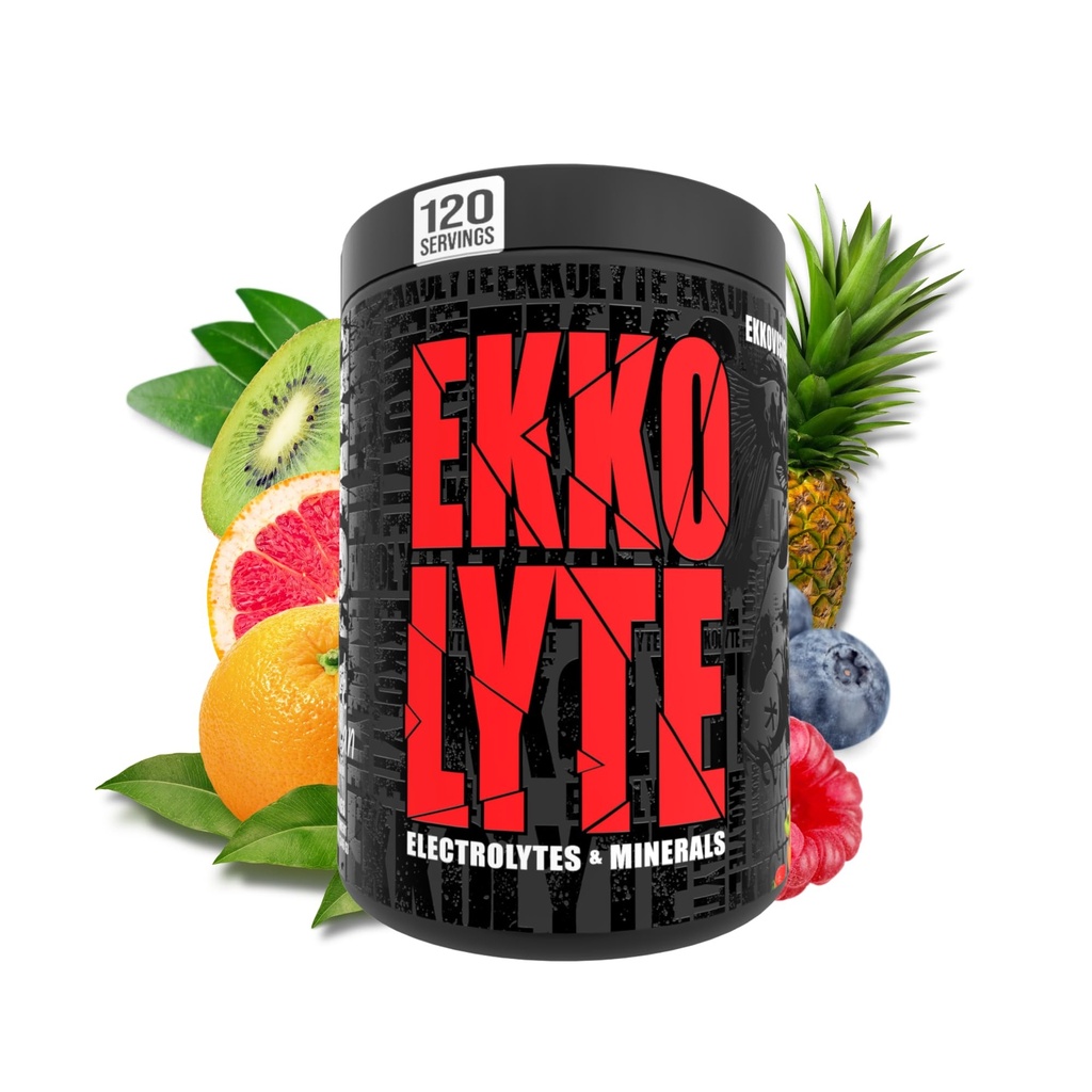 Ekkovision Ekkolyte Electrolytes &Minerals Powder, 50 MG Vitamin C & 155 MG Magnesium for Hydration Support, Essential Electrolytes for Women and Men, Fruit Punch, 120 Servings