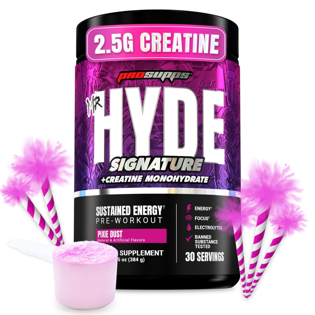 ProSupps Mr. Hyde Signature V2, Pre Workout Powder with Creatine, Beta Alanine & Caffeine - Performance, Energy & Hydration - Clean Fitness & Gym Supplements for Men & Women (Pixie Dust, 30 Servings)