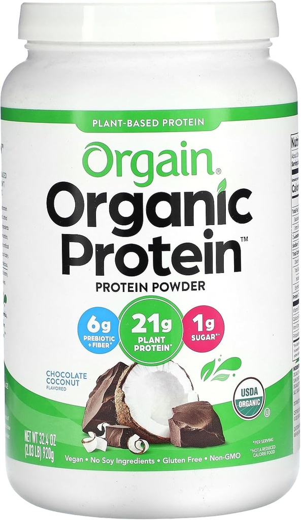 Orgain Bio Vegan Protein Pulver, Schokolade Kokosnuss 2 lb