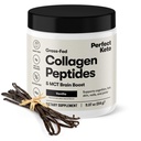 Perfect Keto Collagen Peptides Proteinpulver mit MCT Öl, Gras Fed, hydrolysiertes Collagen, Typ I & III Supplement, Keto Coffee Creamer, Vanille