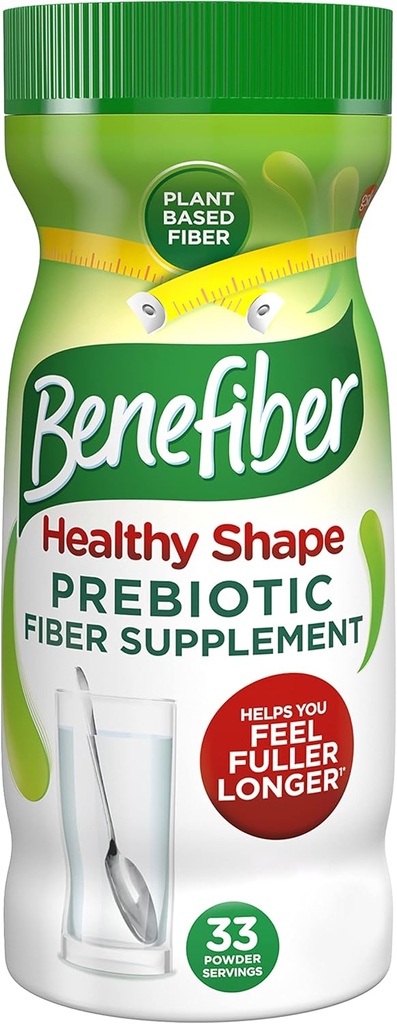 Benefiber Gesunde Form Prebiotische Faser-Ergänzung Pulver für Verdauungs-Gesundheit, Tagesfaserpulver - 33 Portionen (8.7 Unzen)