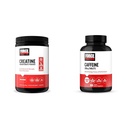Kraftfaktor Kreatin Pulver 60 Servierungen und Koffein Tablets 100 Tabletten - Kreatin für Muskelaufbau und Koffein für Energie