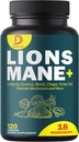 18in1 Mushroom Supplement Complex - mit Lion's Mane, Cordyceps Sinensis, Reishi Mushroom - Unterstützung Brain Supplement für Energie, Gedächtnis und Immunsystem - 120 Kapseln