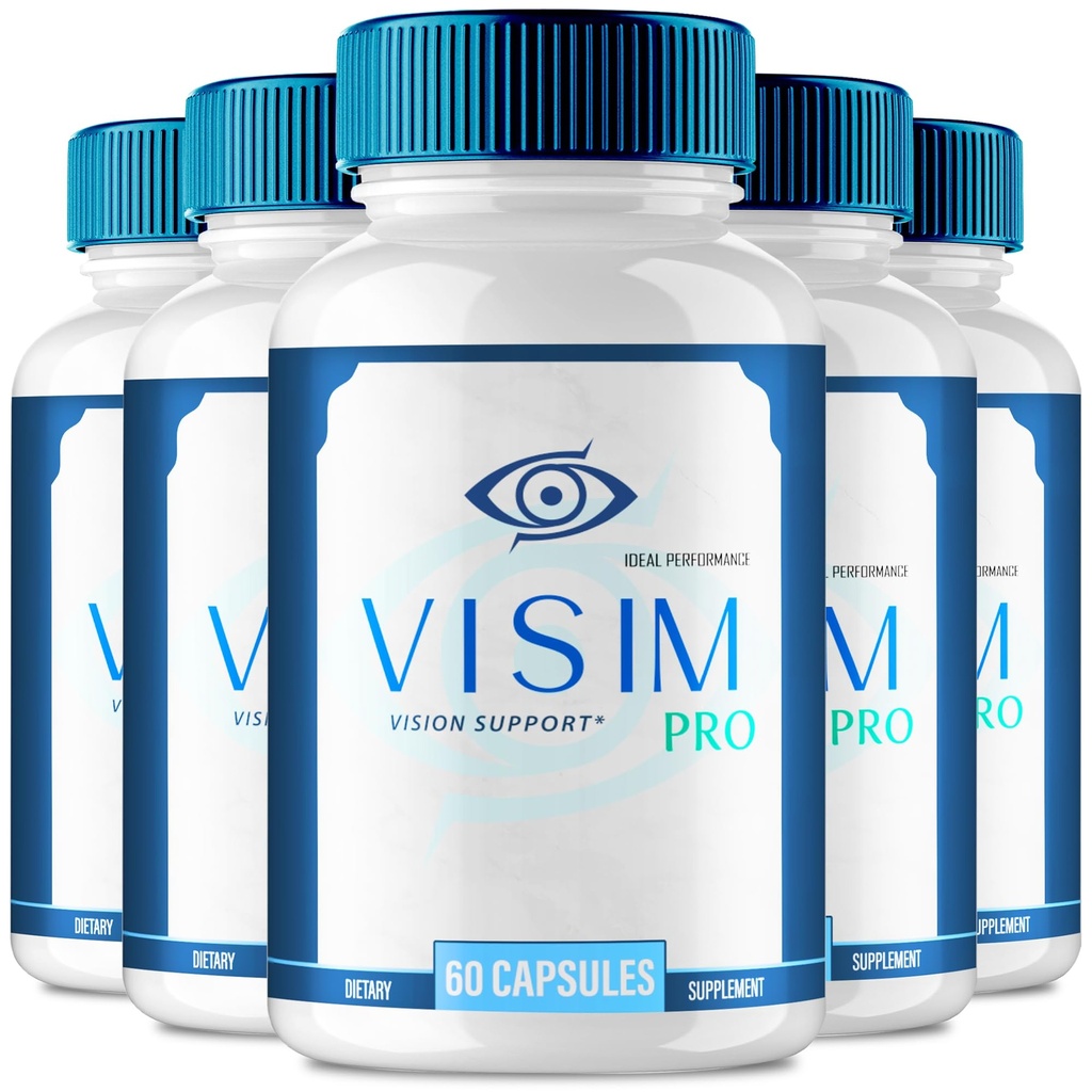 Visim Pro Vision Support, Official Visim Pro Eye Health Supplement Capsules - Extra Strength All Natural VisimPro for Visual Wellness & Crystal Clear Vision, Eye Vitamin Pills Reviews (5 Pack)