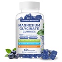 Magnesium Glycinate Gummies 1000mg - Sugar Free Magnesium Potassium Supplement for Relaxation, Calm, Stress Relief, and Sleep Support for Adults & Kids - 60 Blueberry Gummies
