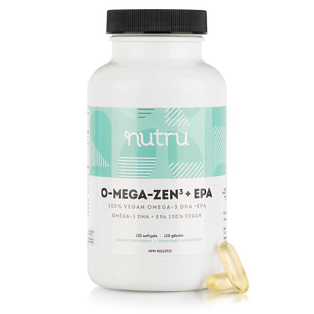 O-Mega-Zen3 +EPA Vegan Omega 3 Supplement - Fischöl Alternative - Premium Marine Algal Based Omega-3 DHA und EPA Fettsäuren - Carrageenan Free - 120 Softgels