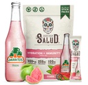 Salud x Jarritos 2-in-1 Hydration Packets + Immunity Electrolytes Powder, Guava - Agua Fresca Drink Mix, Elderberry, Dairy & Soy Free, Non-GMO, Gluten Free, Vegan, 1g Sugar (15 Servings)