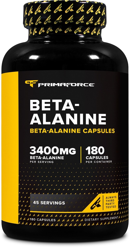 Primaforce Beta Alanine Kapseln 3,400mg, 180 Kapseln (45 Portionen) - Potent Beta-Alanine Ergänzung