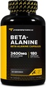 Primaforce Beta Alanine Capsules 3,400mg, 180 Capsules (45 Servings) - Potent Beta-Alanine Supplement