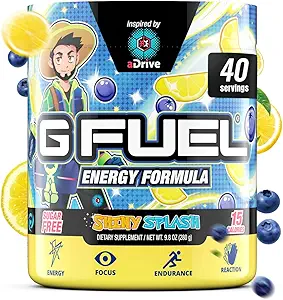 G Fuel PewDiePie Energy Drink Powder, Pre Workout Caffeine Mix für Gaming, Zucker Free Focus Amino, Vitamin + Antioxidantien, 9.9oz (Lingonberry, 40 Servierungen)