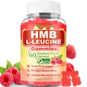 HMB and L-Leucine Gummies, HMB and Leucine for Muscle Growth, Muscle Relief, for Men & Women, Vegan, Sugar-Free, Raspberry Flavor, 60 Count
