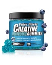 Creapure Creatine Gummies 5G per Serving with L-Taurine, Blueberry, 120 Count, Muscle Growth, Strength, Recovery and Energy Supplement, Vegan, Sugar Free, Men and Women, 30 Servings