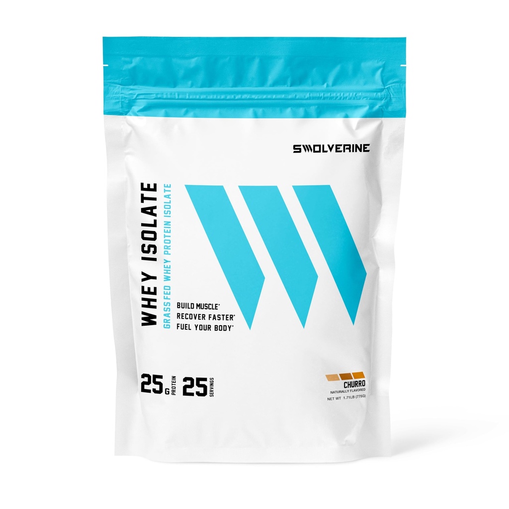 Swolverine Whey Protein Isolate Powder – 25g Protein, Fast-Digesting WPI with ProHydrolase, 0g Fat, Low Carb, Supports Rapid Muscle Recovery & Lean Mass, 25 Servings, Churro