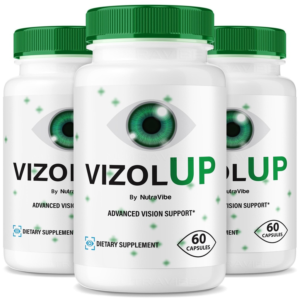 (3 Pack) VizolUp Capsules – Vizol Up Supplement with Natural Ingredients | Premium Eye Care Formula for Visual Clarity, Eye Strain Support & Vision Support | Easy-to-Take Pills (180 Capsules)