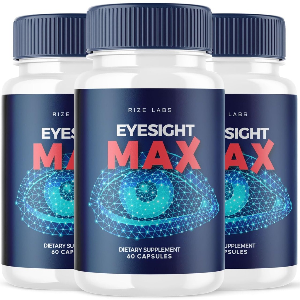 rize labs Eyesight Max Vision Supplement, All-Natural Capsules for the Rapid Improvement of Vision Health and Better Ability to Focus, Support Healthy Eye Functions (180 Capsules) (Pack of 3)