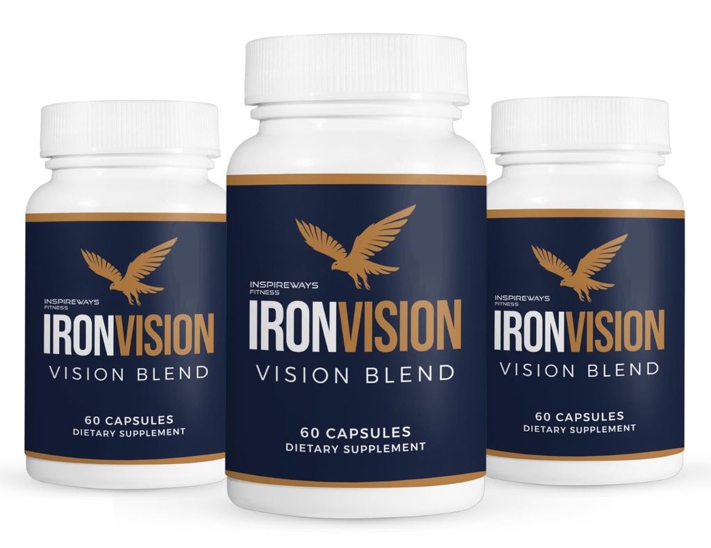 Iron Vision Capsule Supplement – IronVision Eye Support Multivitamin with Natural Ingredients (3 Pack-180 Capsules)