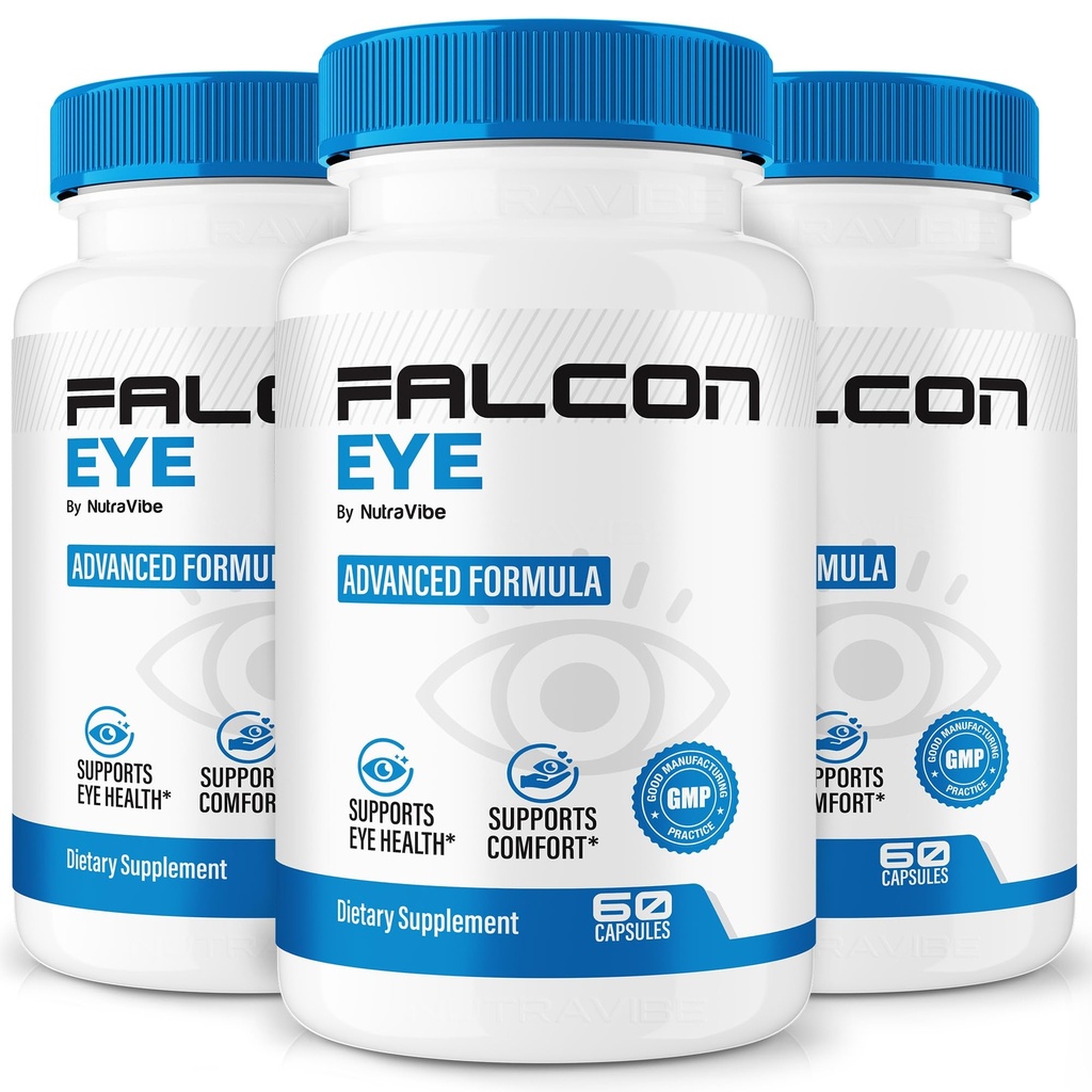 (3 Pack) Falcon Eye Capsules – Eye Health Support Supplement | Vision Wellness & Clarity Support for Daily Use | Easy-to-Take Capsules, Non-Habit Forming (180 Capsules)