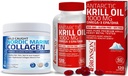 Bronson Marine Collagen Peptide hydrolysiertes Proteinpulver + Antarktis Krillöl 1000 mg mit Omega-3s EPA DHA