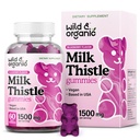 Wild & Organic Milk Thistle Gummies 1500 mg - Milk Thistle Supplement for Liver Cleanse Detox - Silymarin Liver Detox Gummies - 30 Tage Versorgung - 60 Vegan, Non-GMO Chews