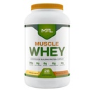 MFL Muscle Whey Protein 2 lbs l 26g of Protein l 8g BCAAs l 6g Glutamine l Low Carbs l 28 Servings (Banana Cream)