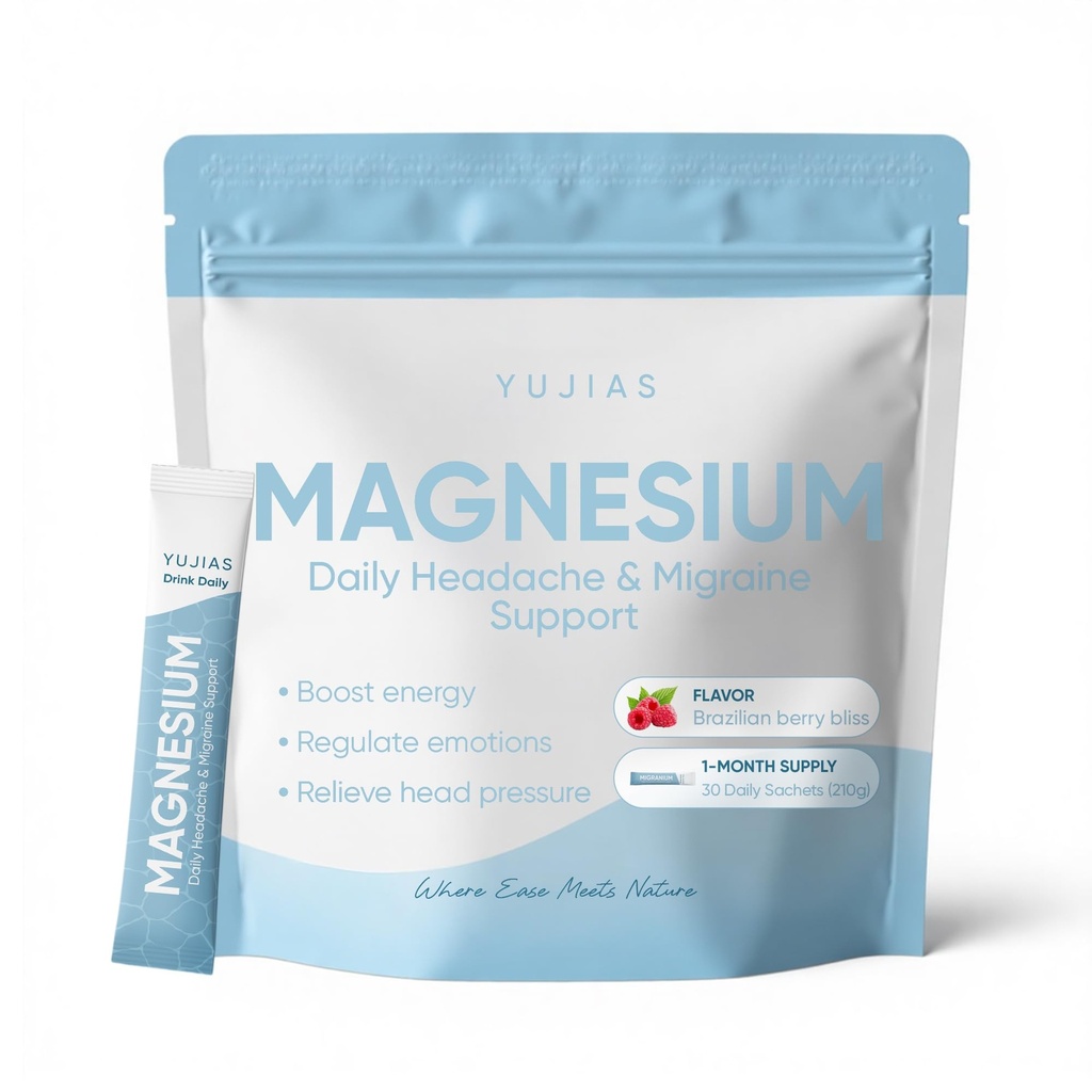 Nervous System Support Powder, Relief Head & Neurological Comfort,Magnesium Complex + B Vitamins + CoQ10 Drink Mix,Supports Head Comfort, Relaxation & Brain Clarity,30 Servings