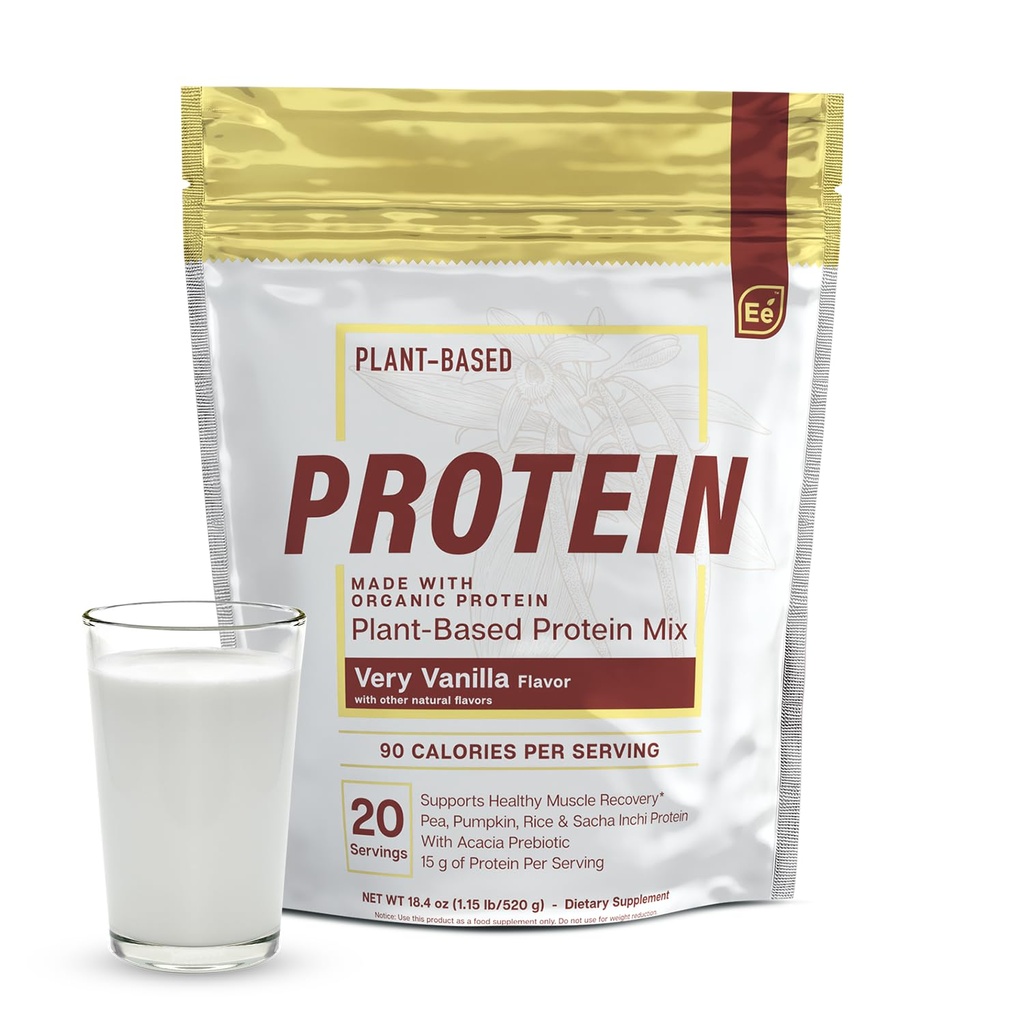 Grundlegende Elemente Pea Protein Pulver - Sehr Vanille | Low-Carb Pflanzen-Based Vegan Blend - Keto-Friendly und Gluten-Free | 20 Servierungen, 18oz