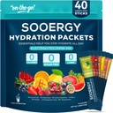 Electrolytes Powder Packets Sugar Free Hydration Packets, 7 Flavors Liquid Daily IV Electrolyte Drink Mixex for Rehydration with Electrolytes, Vitamins, 0 Calorie, 40 Sticks