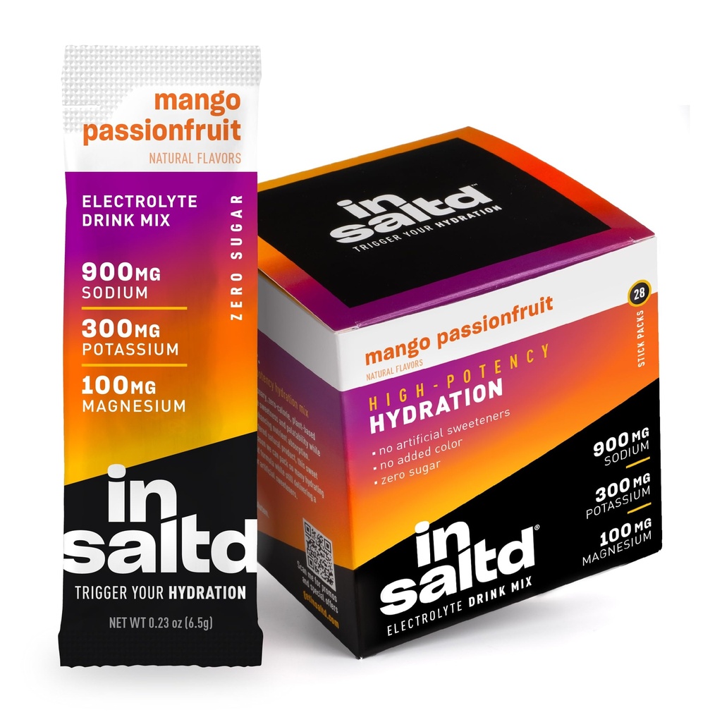 Sugar-Free Electrolyte Powder Hydration Packets | High Potency Clean Electrolytes Without Stevia | Zero Calorie Electrolytes for Fasting | Water Additive Drink Mix (Mango Passionfruit)