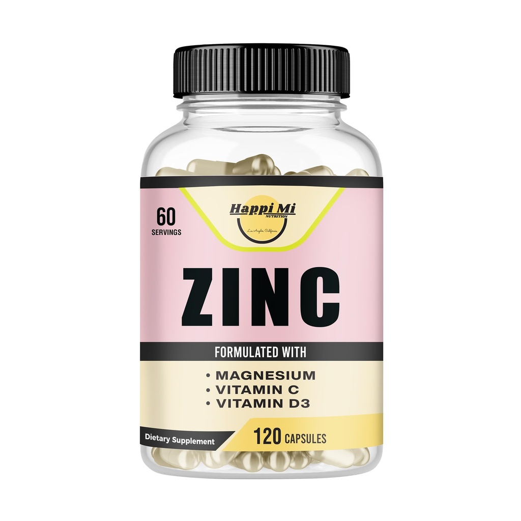 Zink, Zink 100mg, Magnesium Glycinat 150mg, Vitamin D3 5000 IU, Vitamin C 500mg pro Servierung, Immununterstützung, Immun Booster, Antioxidantienunterstützung
