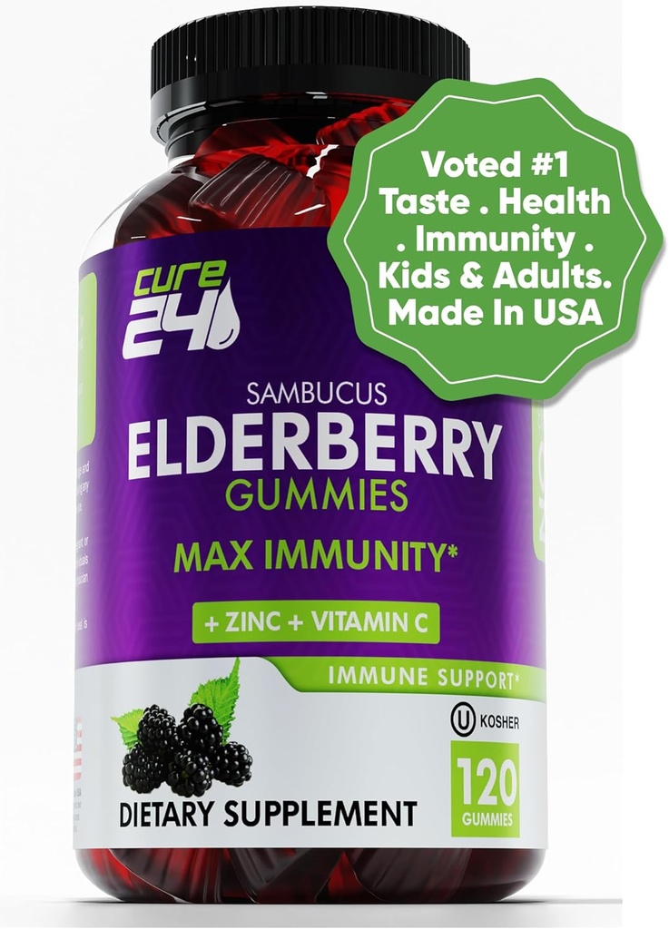 Elderberry Gummis mit Vitamin c und Zink 120 Zähler