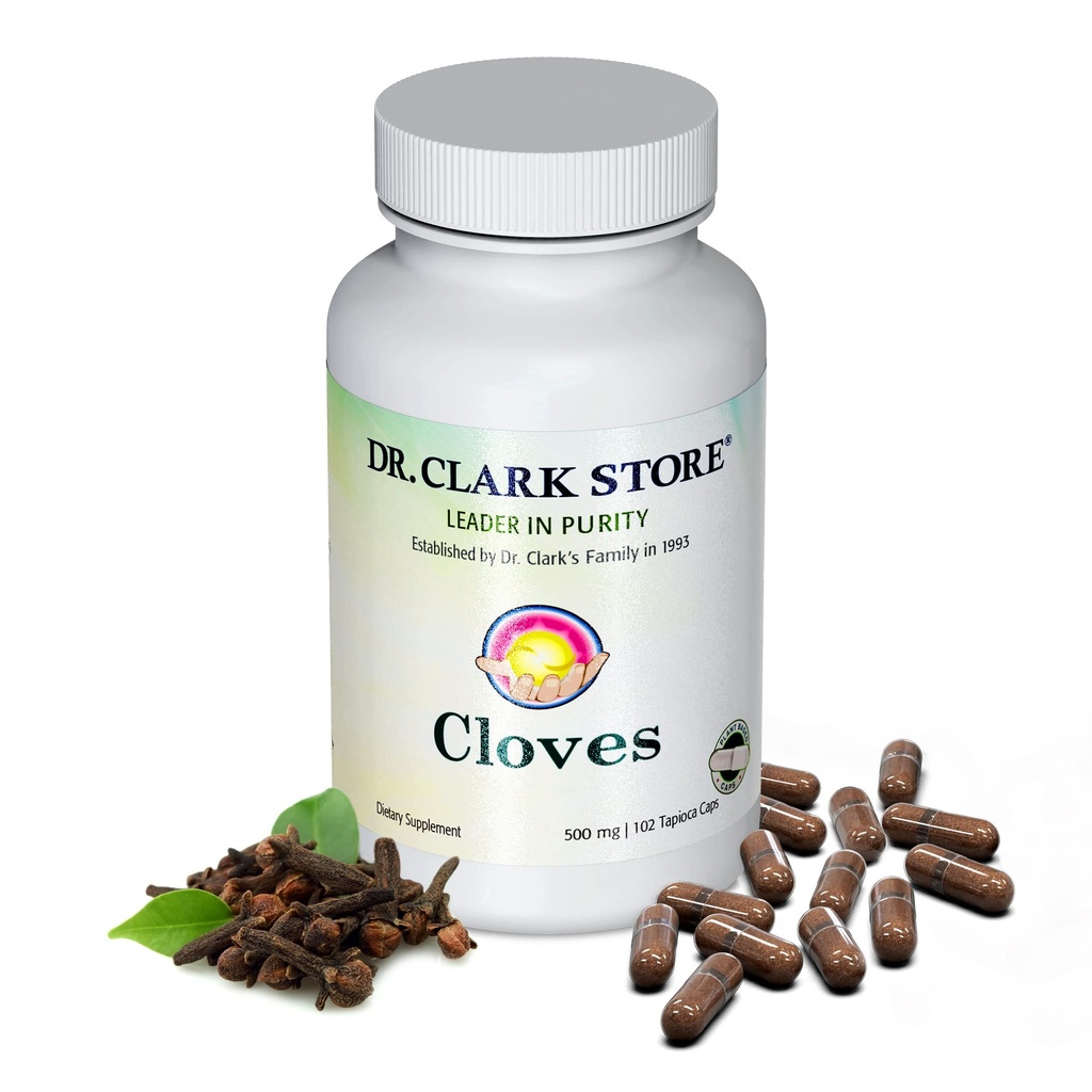 Dr. Clark Store Cloves Vegetarisch, 500mg, 102 Tapioca Kapseln – Hilft bei der Pflege von Liver Performance und Blutzirkulation