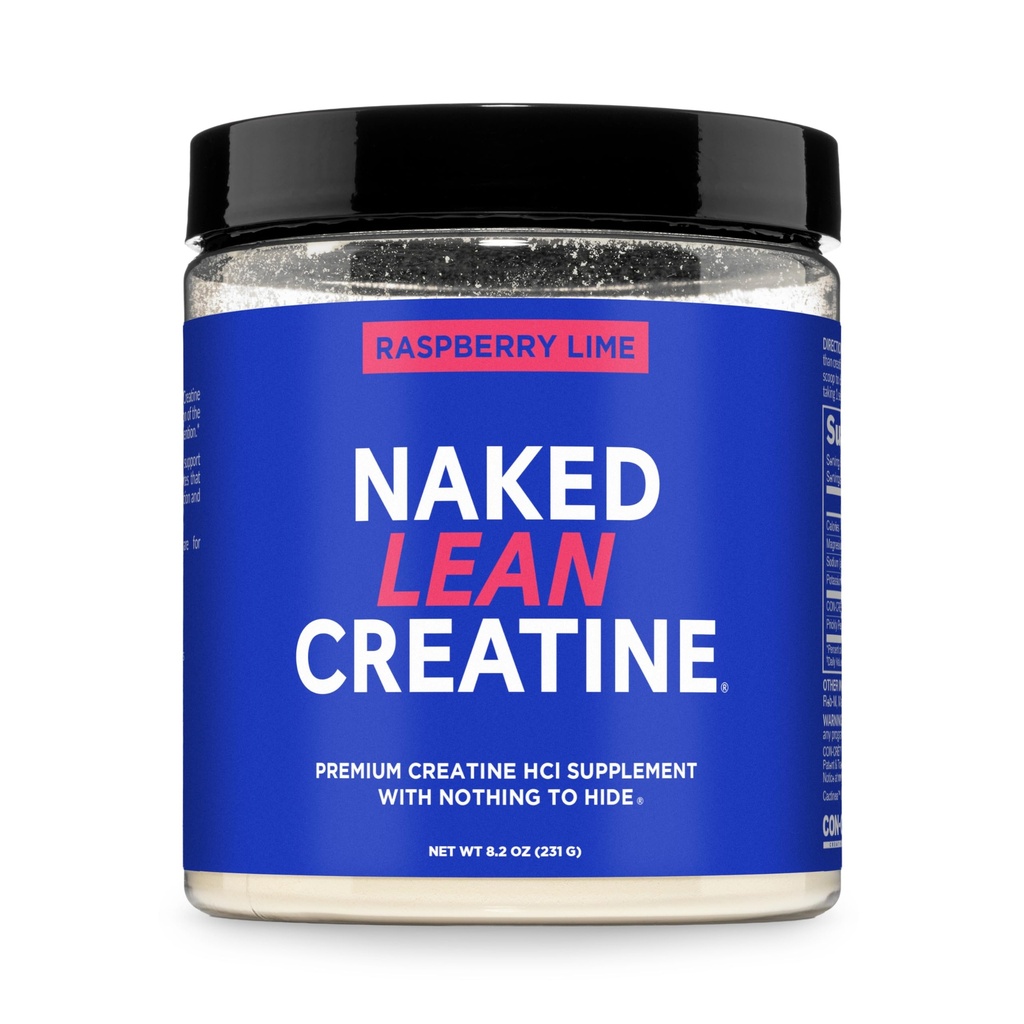 NAKED Lean Creatine HCl Powder - Raspberry Lime, Vegan, Non-GMO, Gluten-Free, No Fillers, Supports Muscle Growth & Strength - 68 Servings