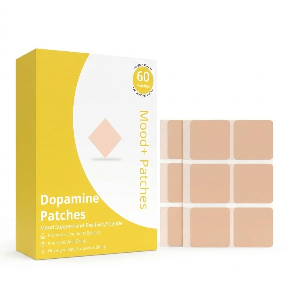 Dopamine Patches Extra Strength, Mood Boost Dopamine Patch for Daily Mental, 60 Count Stress Relief Balance for Men Women