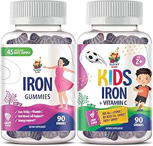 Magnesiumgummis für Erwachsene - 200mg & Eisengummis für Erwachsene - Eisen Vitamine mit Vitamin C
