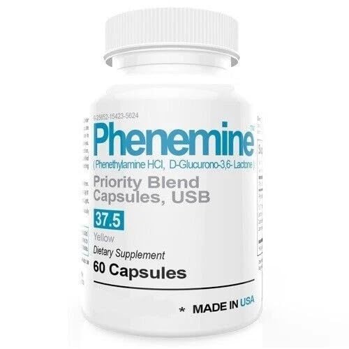 Phene.Mine Diet Pills 37.5, Priority Blend 60 Capsules (1pack)