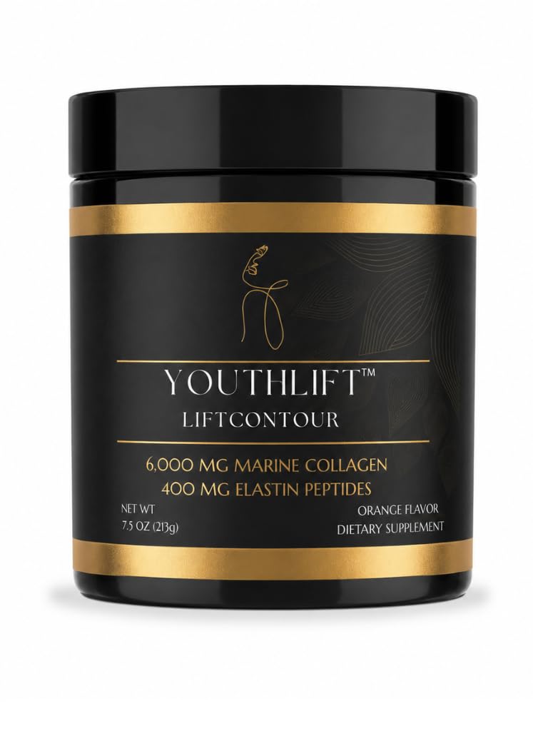 YouthLift™ LiftContour Collagen + Elastin Beauty Powder, Orange Flavor, Marine Collagen, Sugar-Free, Gluten-Free, Non-GMO, Skin Firming and Hydration Support