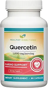 Healthy Directions Quercetin Supplement - 1,000 mg/Serving, 90 Vegan Capsules for Cardiovascular Health (30-Day Supply)