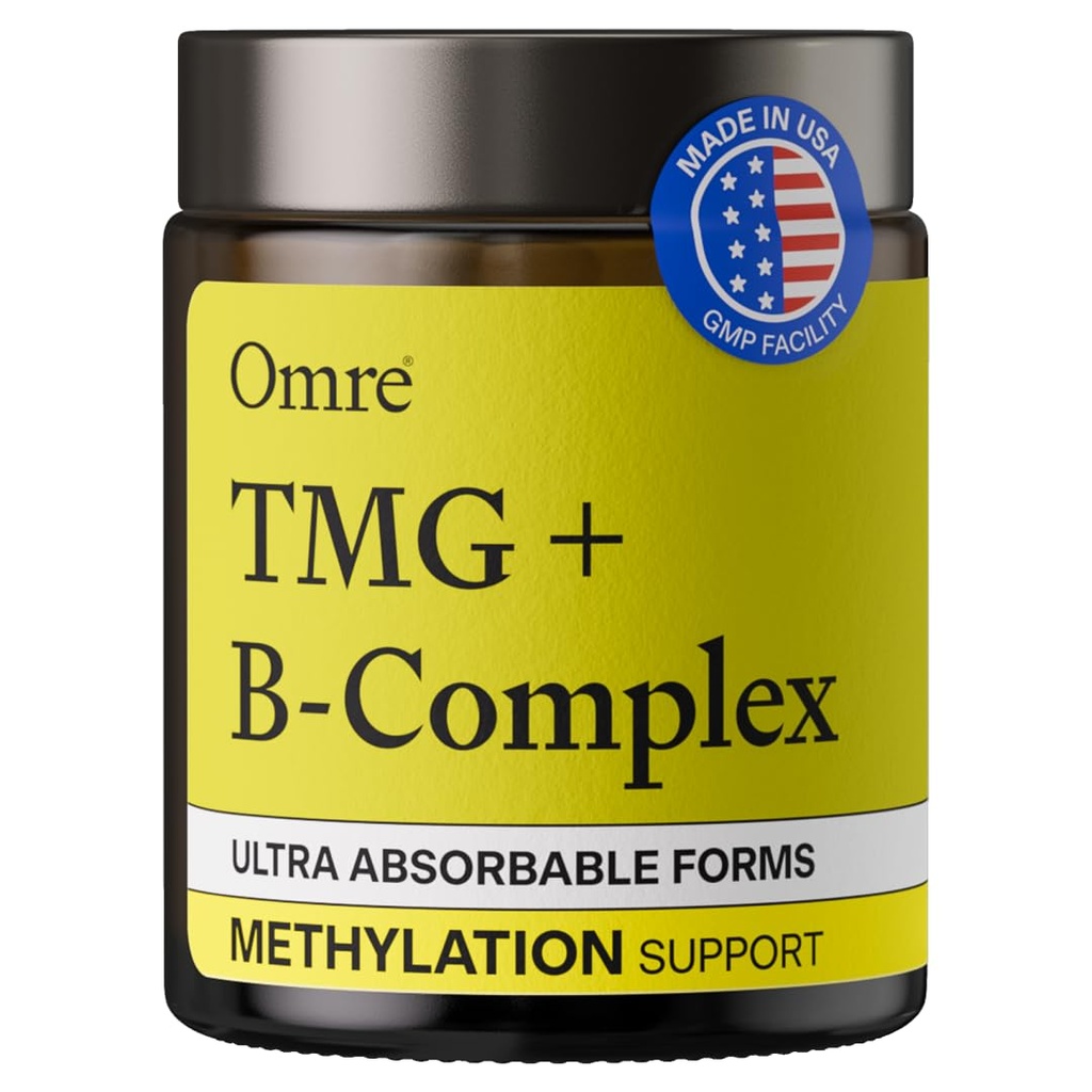 OMRE - TMG (Trimethylglycine) 1000mg with Methyl B Complex — Supports Heart & Liver Health — Betaine Supplement, Vegan - Methyl Donor