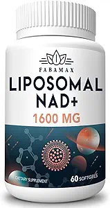 1600 mg Liposomal NAD Ergänzung 1600 mg, 98% reine NAD+ Ergänzung, Überlegene Absorption, Alternative zu Nicotinamid Riboside oder NADH zu erhöhen NAD+ für Aging Defense, Energie, Langlebigkeit, 240 Softgels