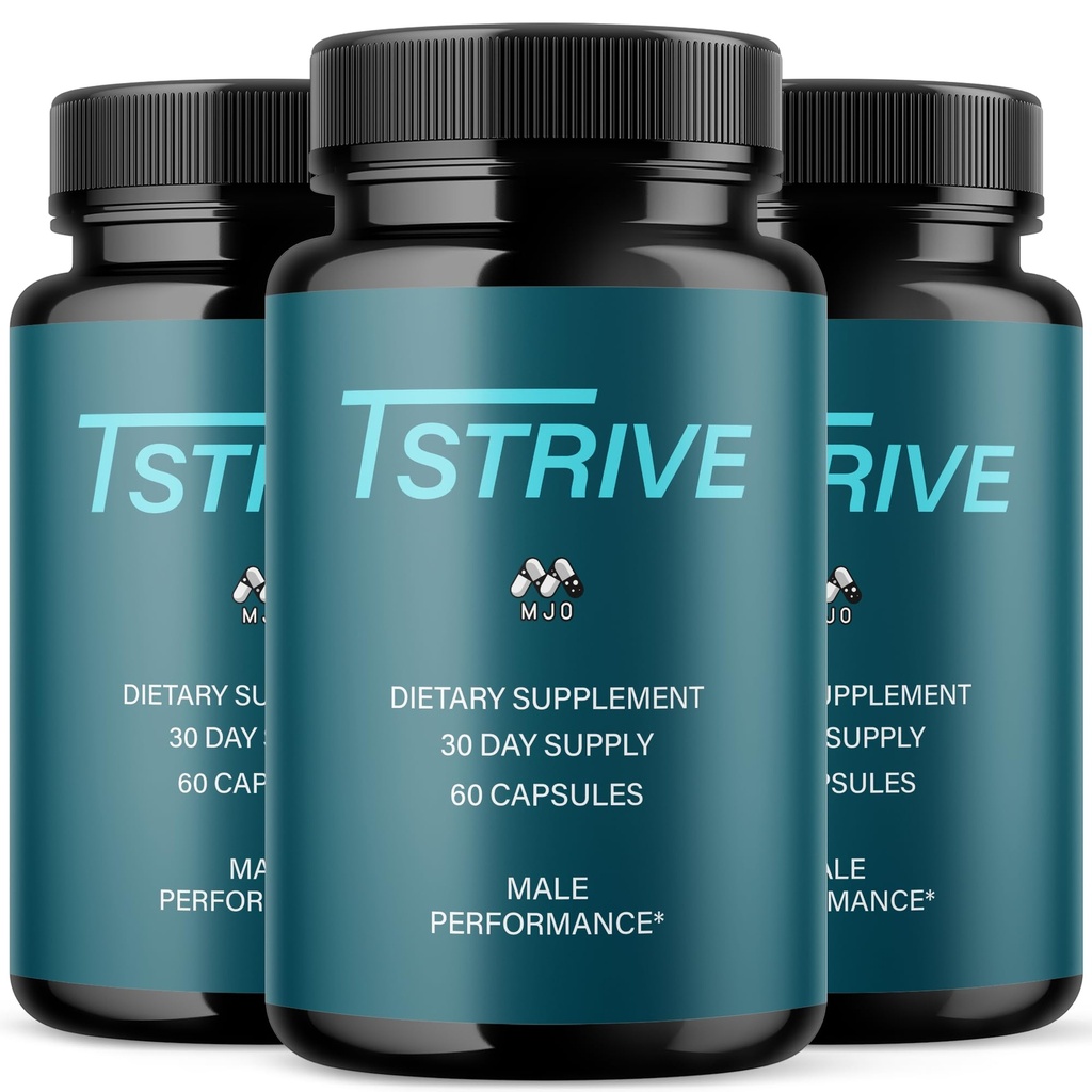 (3 Pack) Tstrive for Men, Official T Strive Pills for Men with All Natural Ingredients, Maximum Strength Tstrive Men's Supplement with Vitamins Supporting Wellness and Advanced Health (180 Capsules)