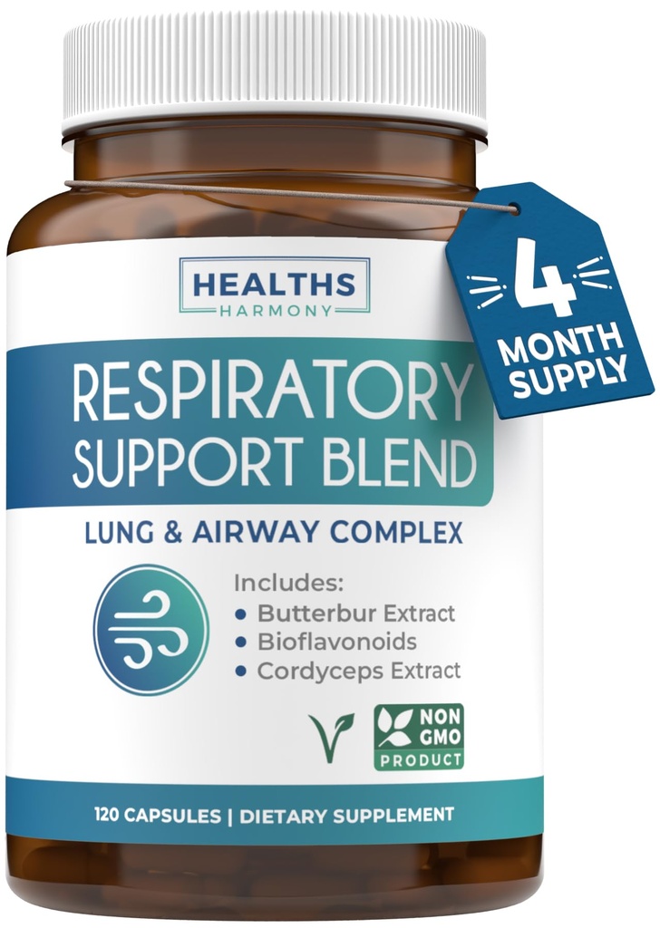 Atemberaubende Lung Health Supplement - belebende Lung Support Supplement hilft Clear Airways Mucus Entfernung und Saison- oder Jahr Runde Detox - Vegan Kräuter Non-GMO Formel (4 Monate Versorgung)