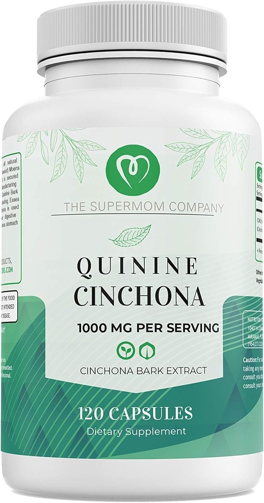 Quinine Cinchona Bark Extract 1000 mg – Kräuterergänzung für Muskel- & Bein Cramp Relief, Verdauungsunterstützung & Immungesundheit – 120 Kapseln, Non-GMO, Made in USA
