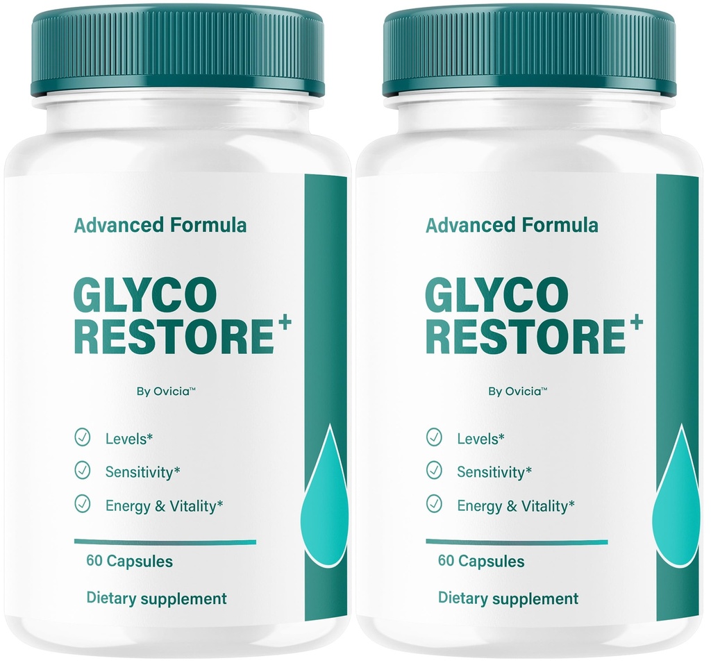 (2 Pack) Glyco Restore Capsules - Official GlycoRestore Pills Advanced Support for Maximum Strength, All Natural Ingredients Premium Vitamins for Overal Health & Wellness, 120 Capsules for 2 Months
