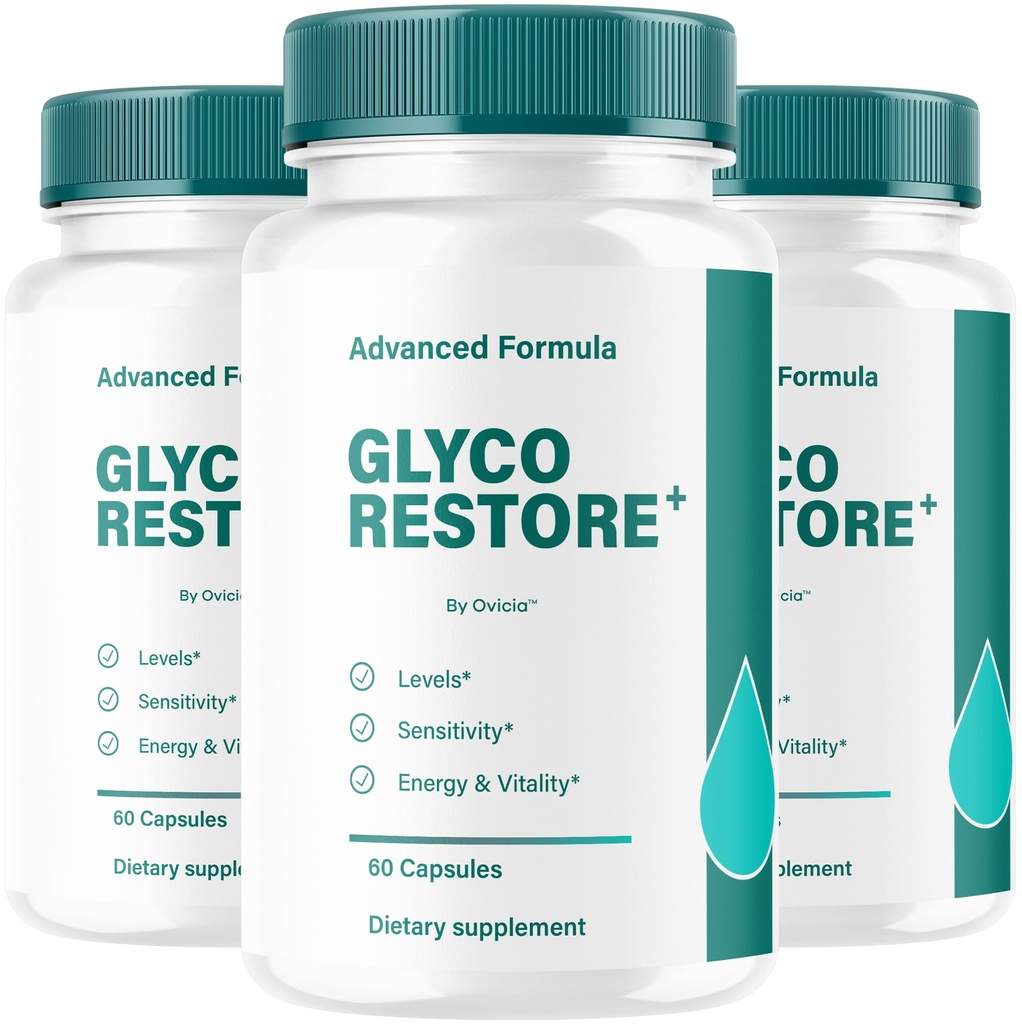 (3 Pack) Glyco Restore Capsules - Official GlycoRestore Pills Advanced Support for Maximum Strength, All Natural Ingredients Premium Vitamins for Overal Health & Wellness, 180 Capsules for 3 Months