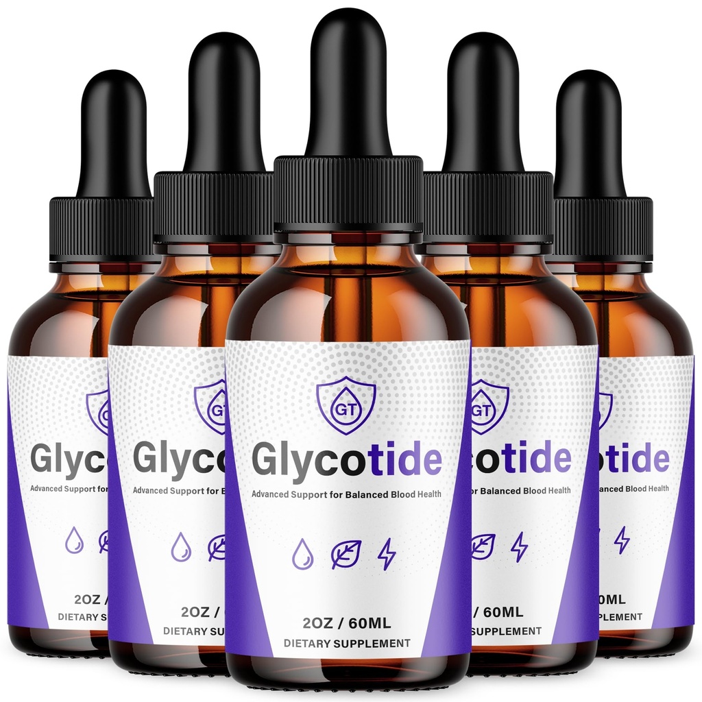 (5 Pack) Glycotide Drops, Official Glycotide Blood Support Drops with All Natural Ingredients, Advanced Health & Wellness Support Formula with Maximum Strength Multivitamin Ingredients (150 Servings)