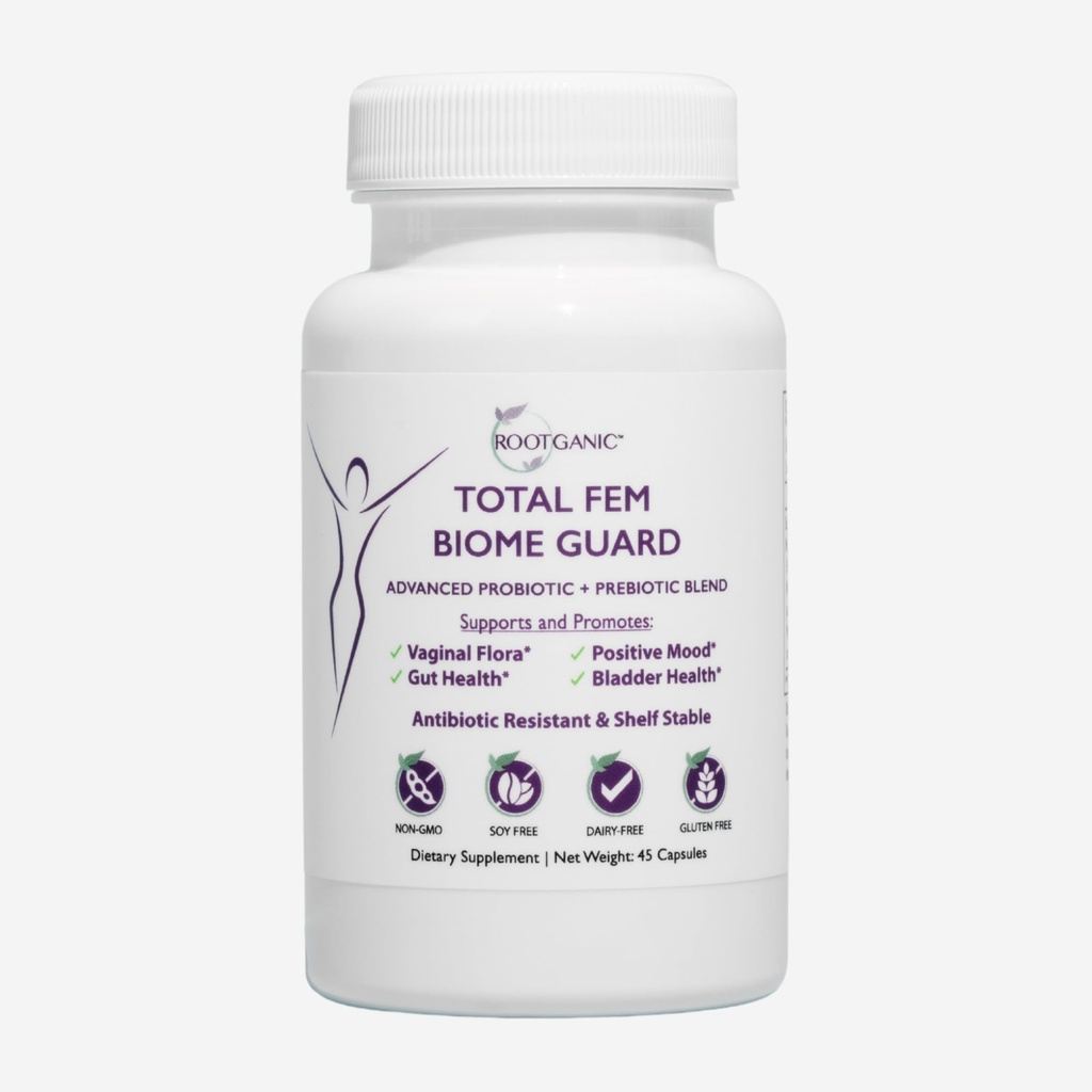 Total Fem Biome Guard Pre+Probiotics for Women - Spore-Based Women's Probiotic with Prebiotics for Superior Vaginal Health Supplement and Gut Support - 45 Servings
