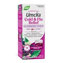 Nature's Way Cold + Flu Relief Syrup*, Umcka, Sore Throat, Husten, Congestion, Fever*, Body Aches*, Phenylephrine Free, Homöopathic, Non-Drowsy, Berry Flavored, 4 Fl Oz (Packaging May Vary)