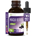 Maqui Berry Drops for Eye Health, Immune & Dry Eye Support, All in 1 Formula Supplement Tincture w/Lutein Zeaxanthin & Bilberry Eyebright Herb Extract. 2 oz